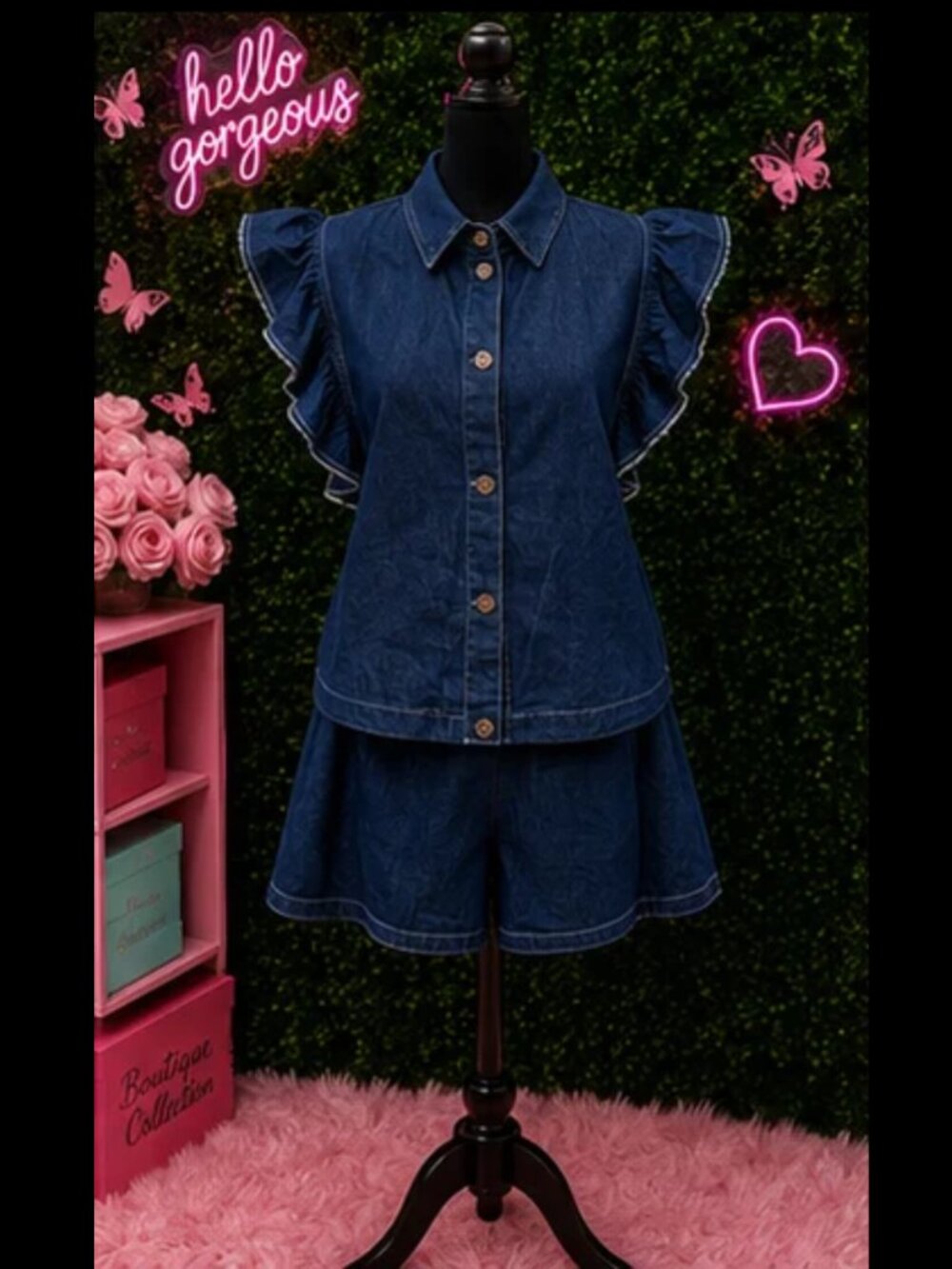 💙 DENIM SHORT SET
